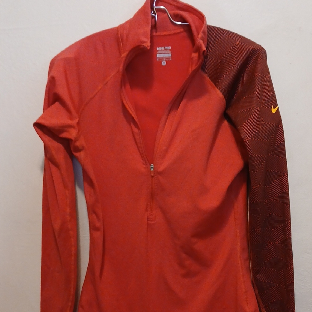 Nike Red and Black Zip-Up Sweatshirt